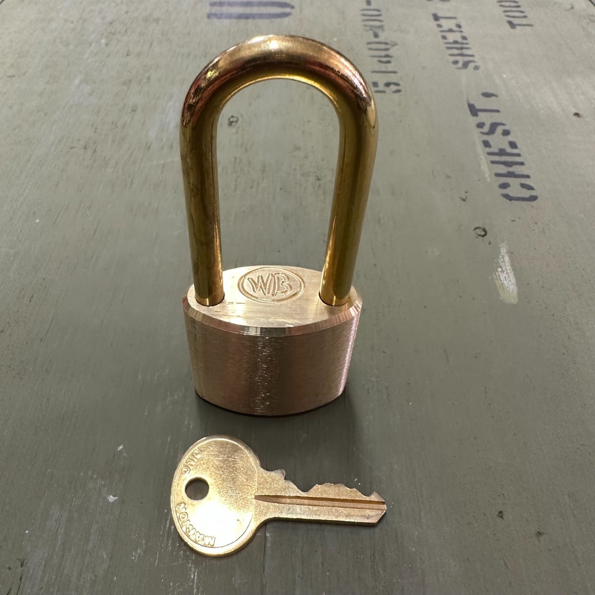 Wilson Bohannan Brass Padlock 2" Brass Shackle Clearance x 1/4" Diameter (161)
