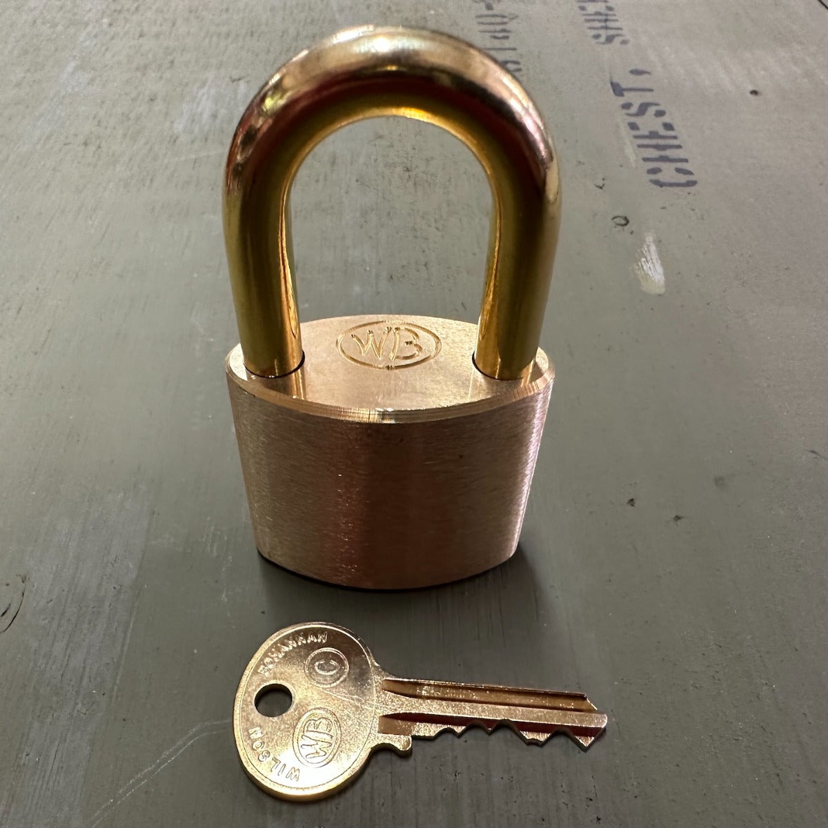 Wilson Bohannan Brass Padlock 1 1/4" Brass Shackle clearance x 5/16" (#631)