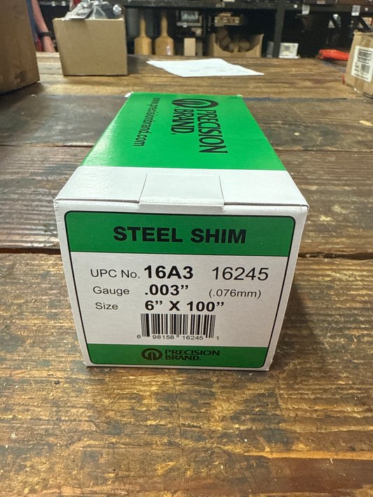 Precision Brand 0.003" Steel Shim Stock 6" x 100" Roll (16A3)