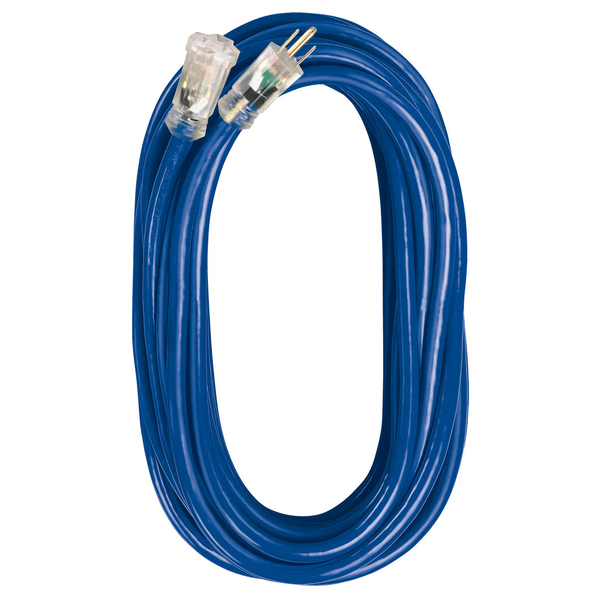 Voltec 25ft 12/3 SJTW Blue Outdoor Extension Cords with Lighted End – Heavy-Duty (05-00347)