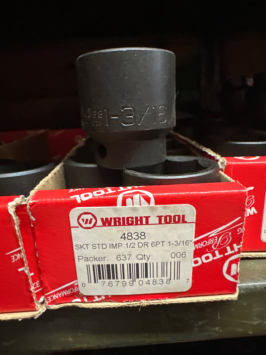 1/2" Wright 1-3/16" - 6 Pt. Std. Impact Socket (4838WR)