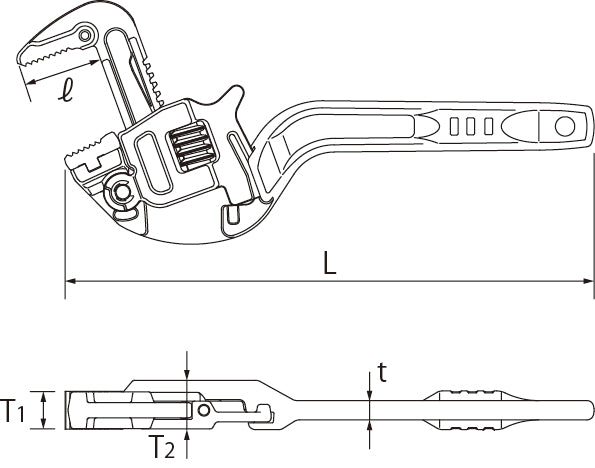 TOP Vertical Wide Pipe Wrench (TPW-0832)