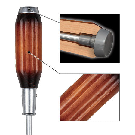 Vessel Premium Wood Handle Tang-thru Screwdriver (1006PBU)