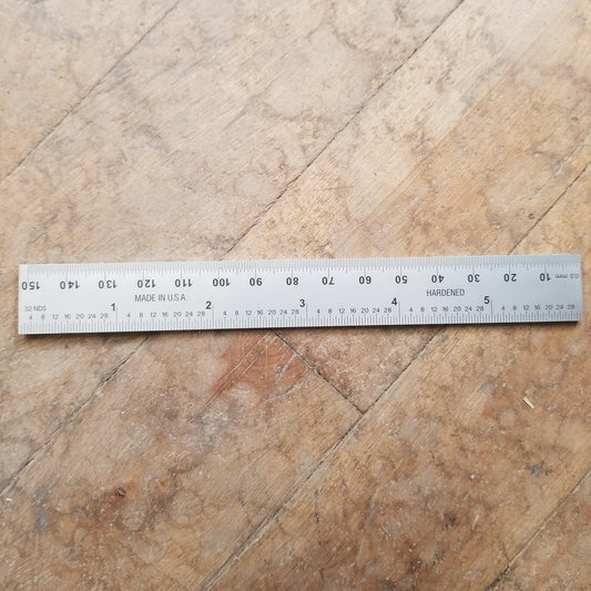 PEC 6" E/M Grooved Rule (32nds/0.5mm & 64ths/1mm) w/ Blemish (780089)