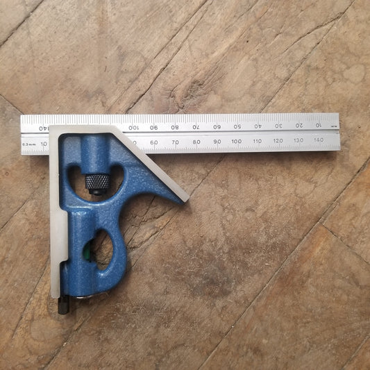 PEC 6" MM Combination Square (0.5mm/1mm & 0.5mm/1mm) - First Body w/ Blem Rule (7121-06-MM)