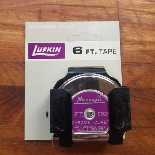 Lufkin "Mezurall" Chrome Clad 6' Tape Measure w/ Holder (C926)