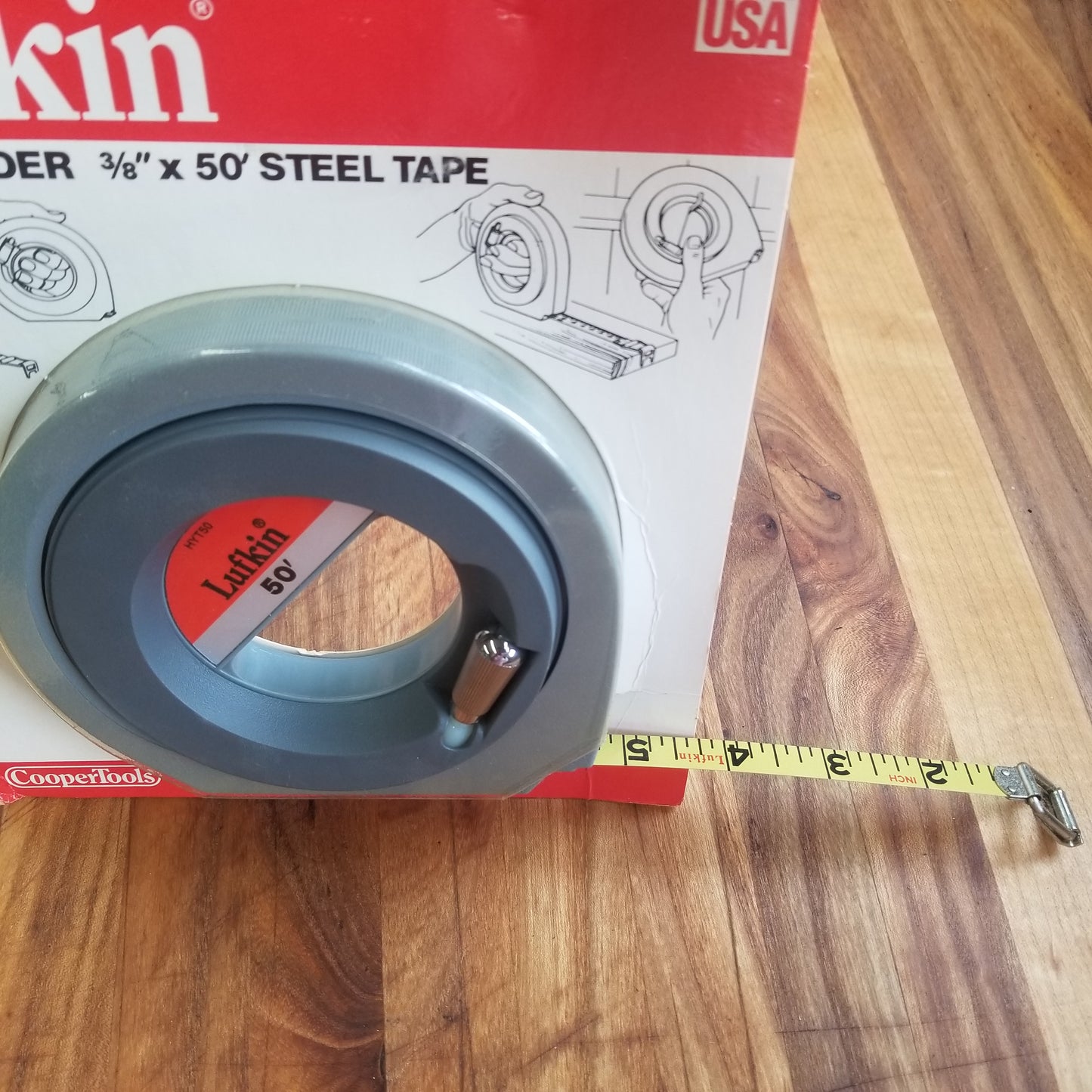 Lufkin Speedwinder 3/8" x 50' Steel Tape Measure, Yellow Blade (HYT50)