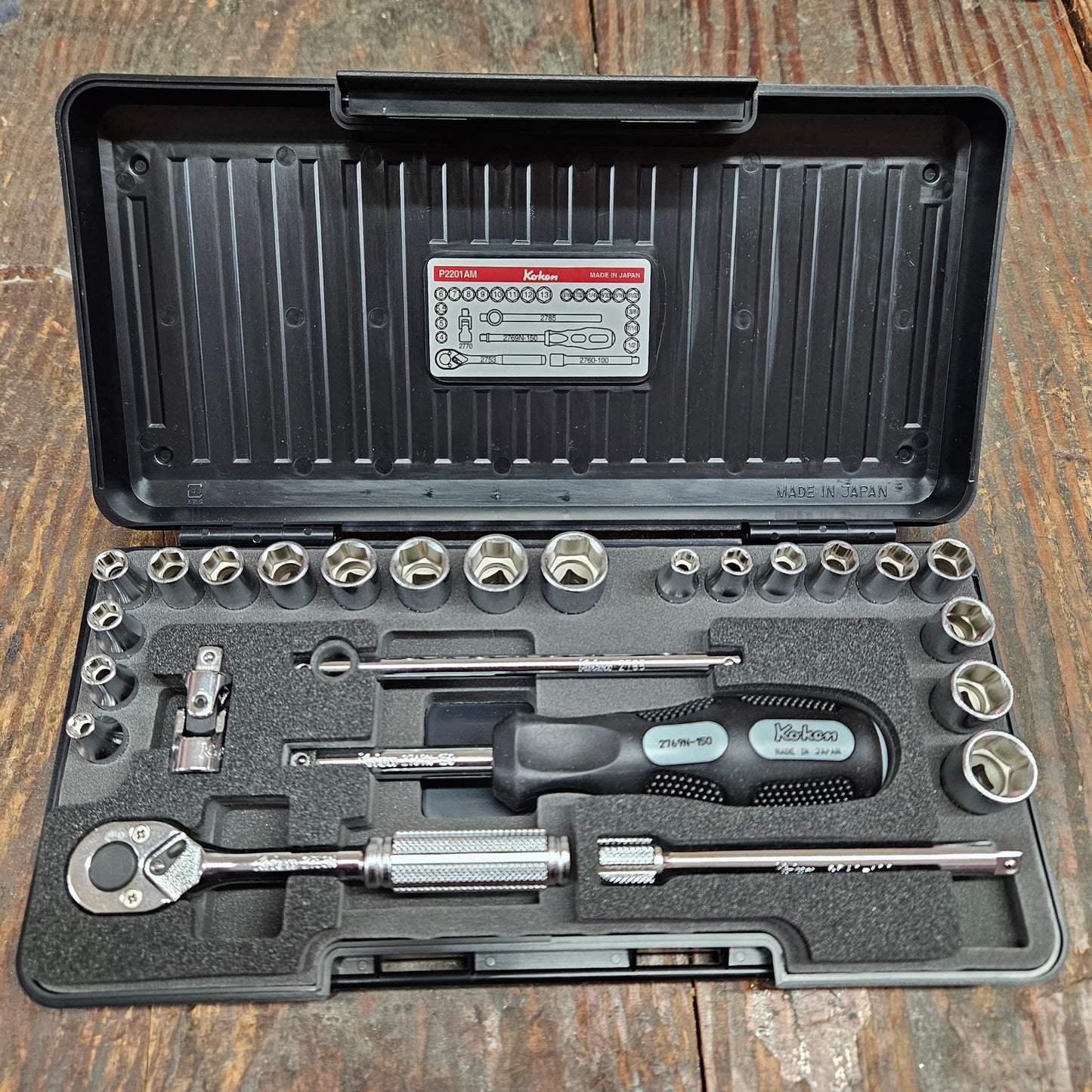 Koken 1/4" Dr. 25 piece Socket Set - 6 Point (P2201AM)