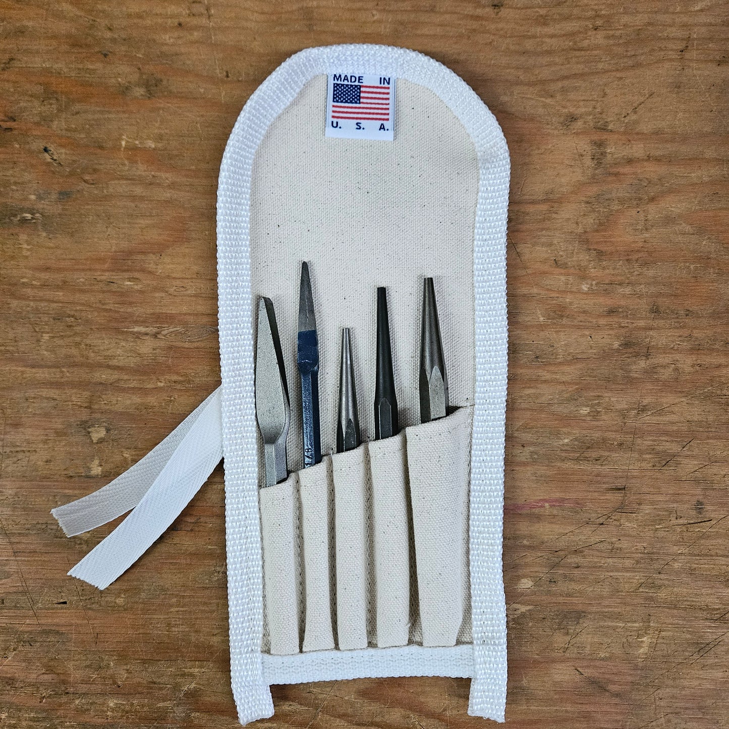 Leatherworks 5 Pocket Tool Roll - Cream Canvas (MK-5)