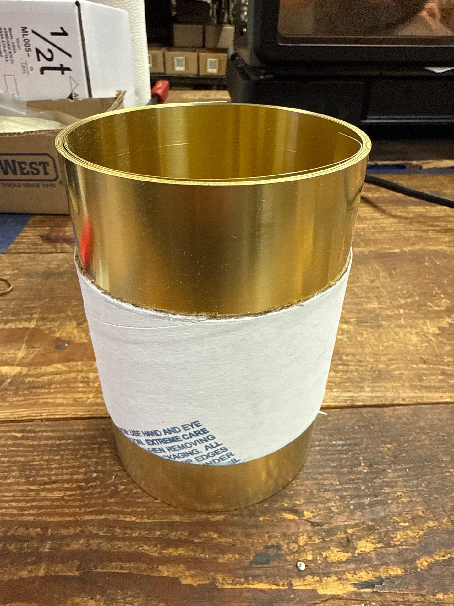 Precision Brand 0.015" Brass Shim Stock 6" x 100" Roll (17S15)
