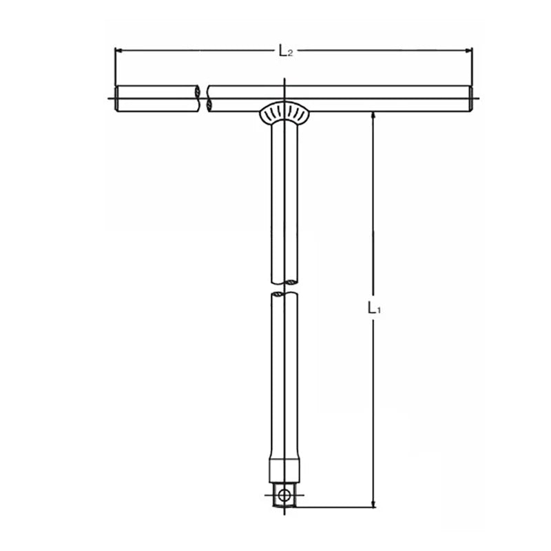 Koken T-Handle 3/8" Square Length 236 x 200MM Sliding Bar Free Turn Grip (3715SLK)