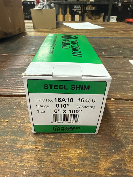 Precision Brand 0.010" Steel Shim Stock 6" x 100" Roll (16A10)