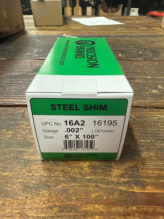 Precision Brand 0.002" Steel Shim Stock 6" x 100" Roll (16A2)