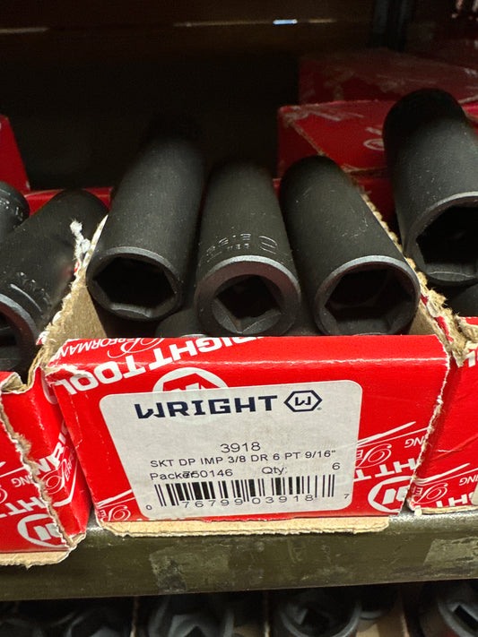3/8" Dr. Wright 9/16" 6 Point Deep Impact Socket #3918 (3918WR)