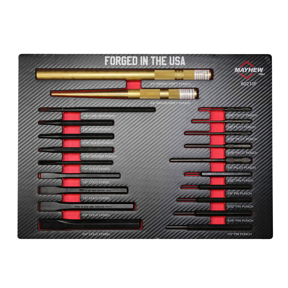 Mayhew 21 PC. Punch and Chisel Set in Foam Case (60210F)
