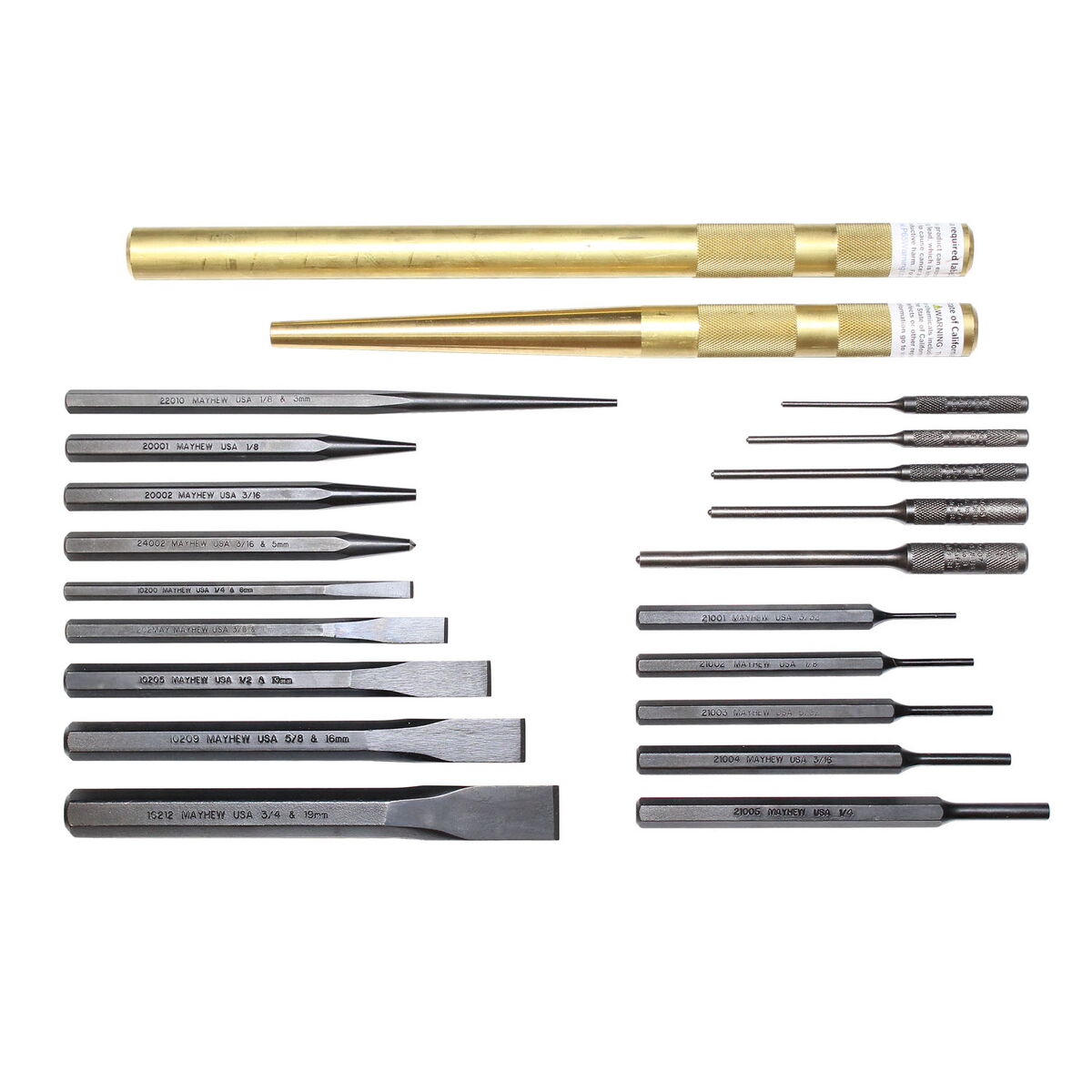 Mayhew 21 PC. Punch and Chisel Set in Foam Case (60210F)