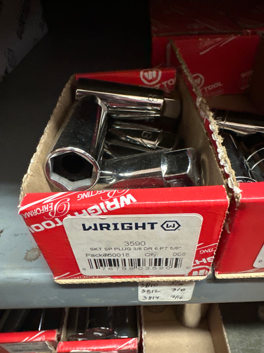 3/8" Dr. Wright 5/8" 6 Pt. Spark Plug Holding Socket #3590 (3590WR)