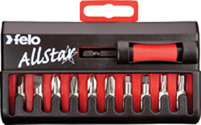 Felo Allstar 10pc Universal Bit Set, Slotted, Phillips, Torx, Square (53015)