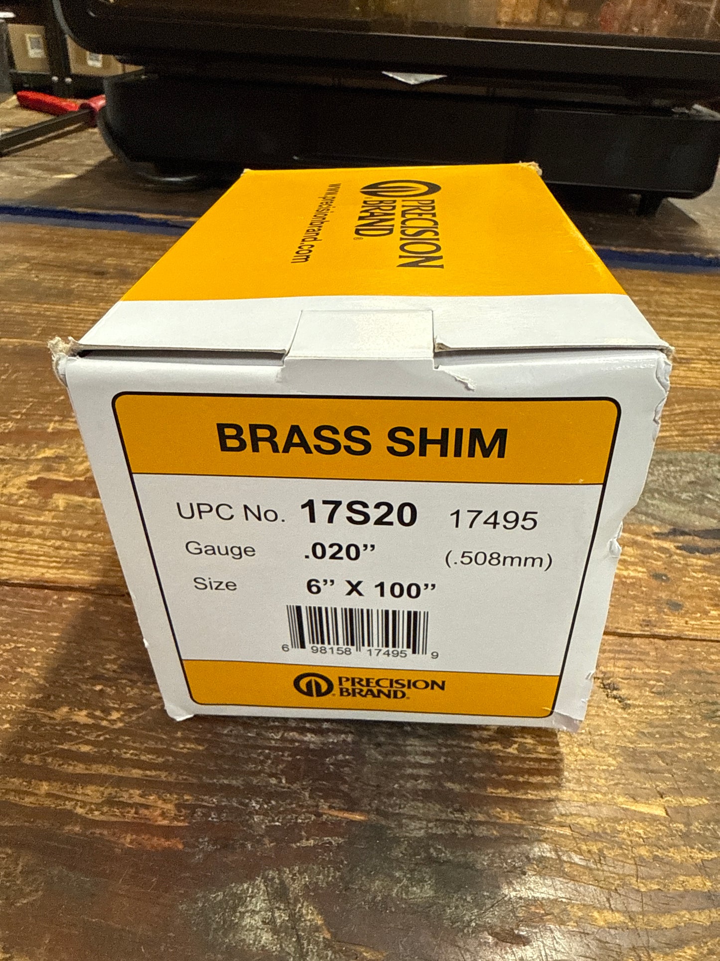 Precision Brand 0.020" Brass Shim Stock 6" x 100" Roll (17S20)