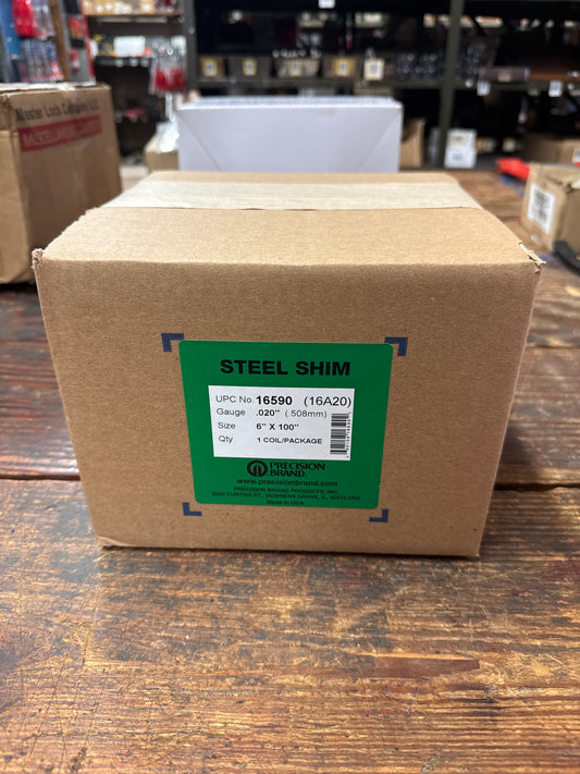 Precision Brand 0.020" Steel Shim Stock 6" x 100" Roll (16A20)