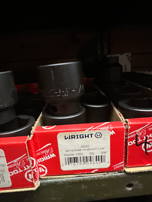 1/2" Wright 1-1/4" - 6 Pt. Std. Impact Socket (4840WR)