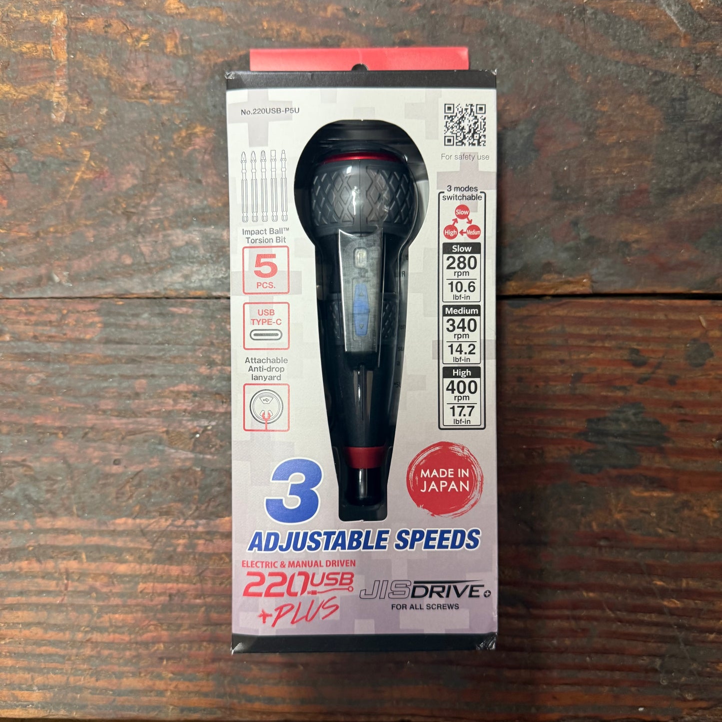 Vessel e-ASSIST USB-C JIS Drive Rechargeable Ball Grip Screwdriver (220USBP5U)