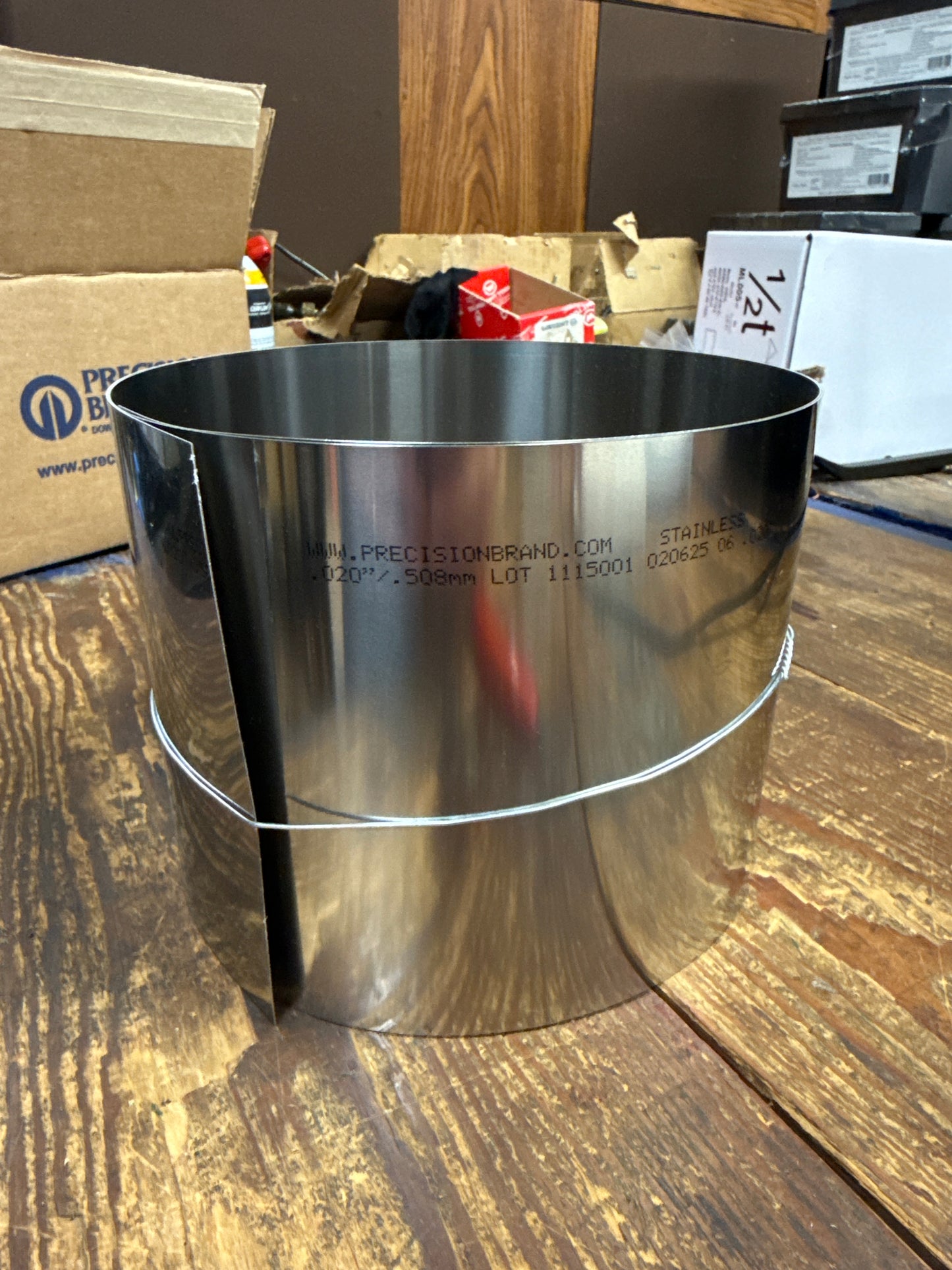 Precision Brand 0.020" Stainless Steel Shim Stock 6" x 50" Roll (22L20)