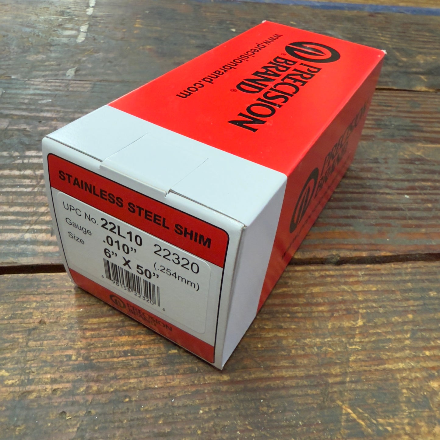 Precision Brand 0.010" Stainless Steel Shim Stock 6" x 50" Roll (22L10)