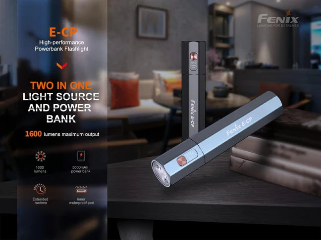 Fenix E-CP 1600-lumen LED Flashlight/Powerbank - Black (ECPBK)