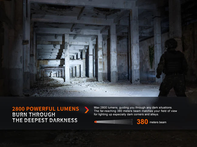 Fenix PD36R Pro 2800 Lumen Flashlight + FREE E03R V2 Keychain Light (D36RPRO-GIFT-E03GY)