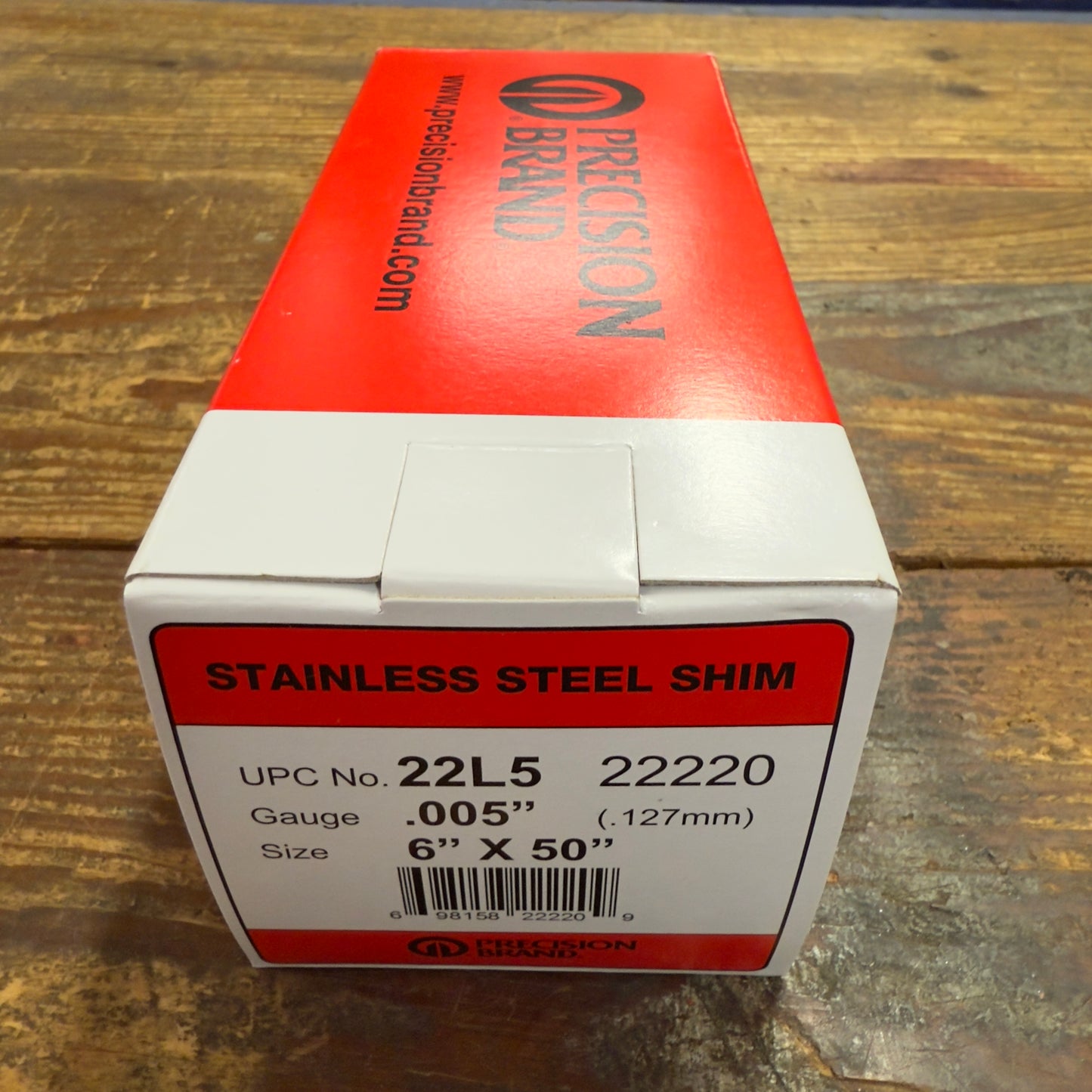 Precision Brand 0.005" Stainless Steel Shim Stock 6" x 50" Roll (22L5)