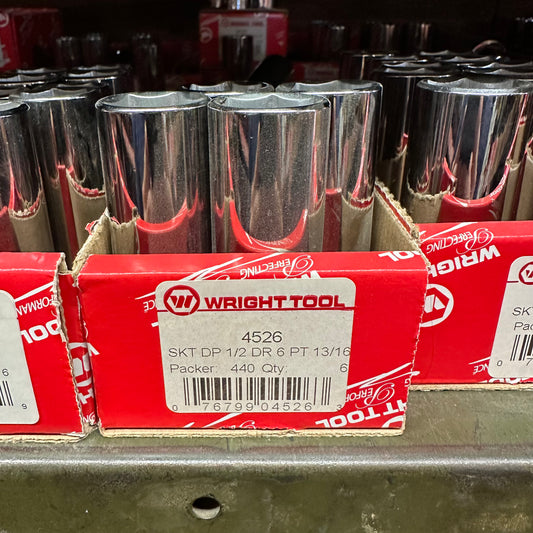 1/2" Dr. Wright 13/16  - 6 Point Deep Socket #4526 (4526WR)