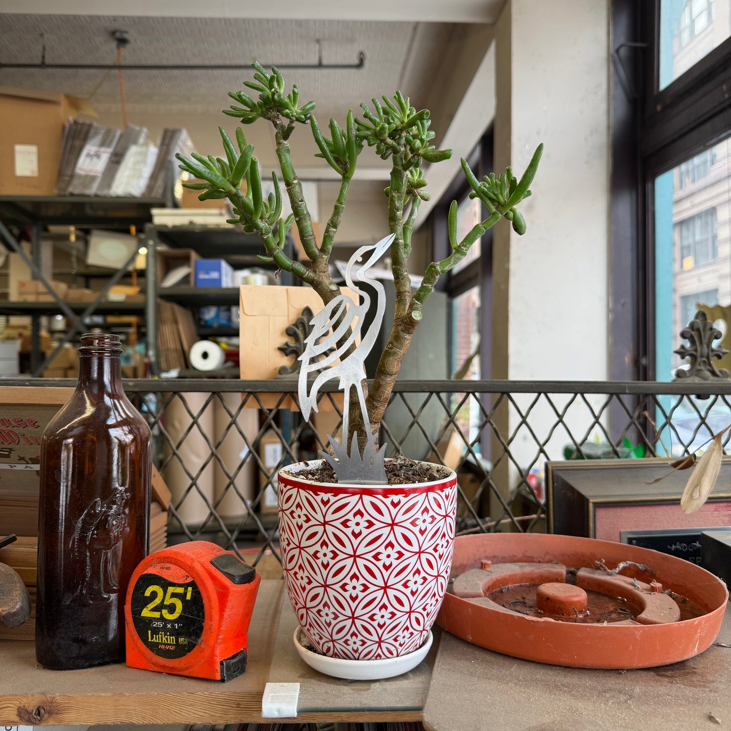 Stainless Steel Egret Ornamental Topper for Decor, Cakes, Plants (EGRET)