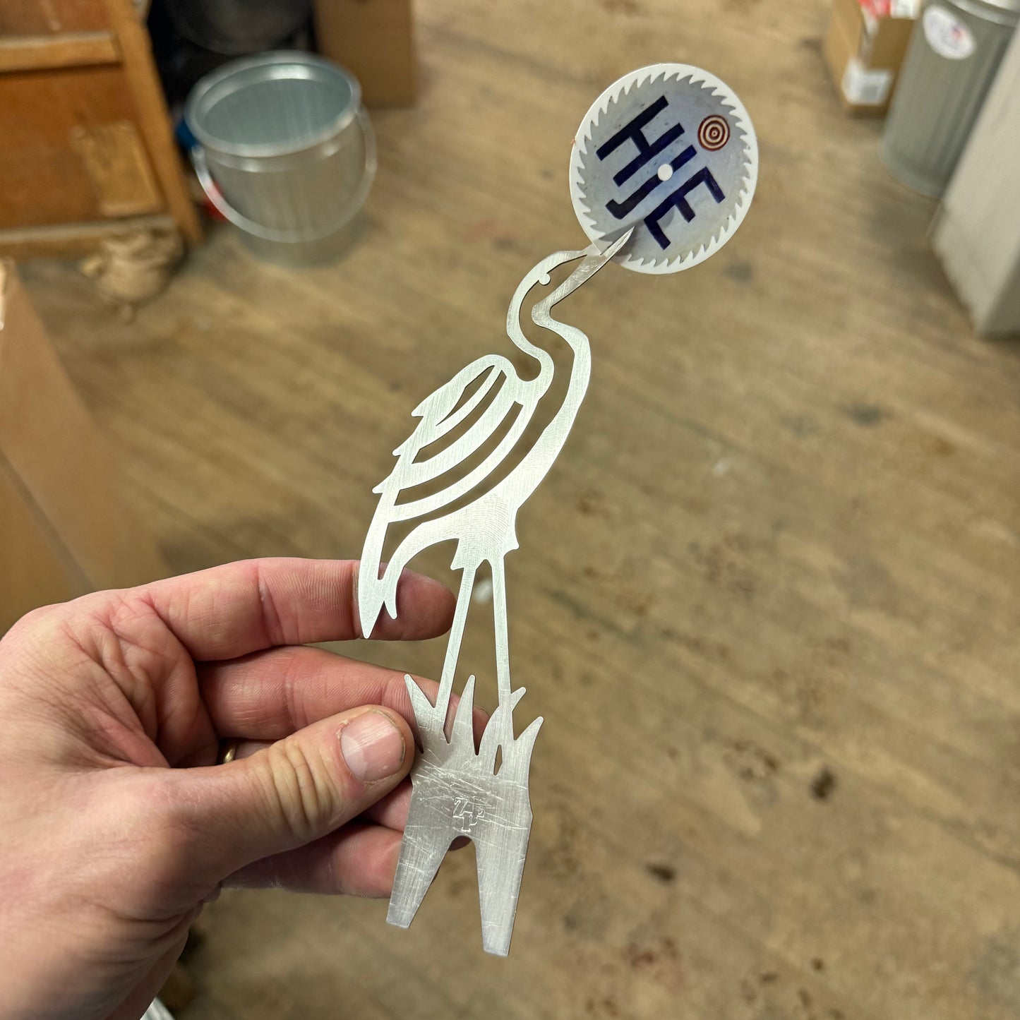 Stainless Steel Egret Ornamental Topper for Decor, Cakes, Plants (EGRET)