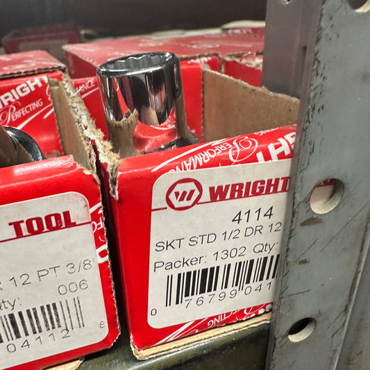 1/2" Dr. Wright 7/16" - 12 Point Standard Socket #4114 (4114WR)