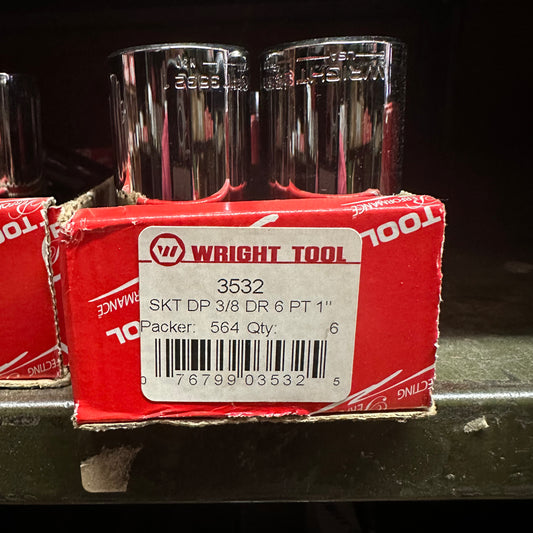 3/8" Dr. Wright 1" 6 Pt. Deep Socket #3532 (3532WR)