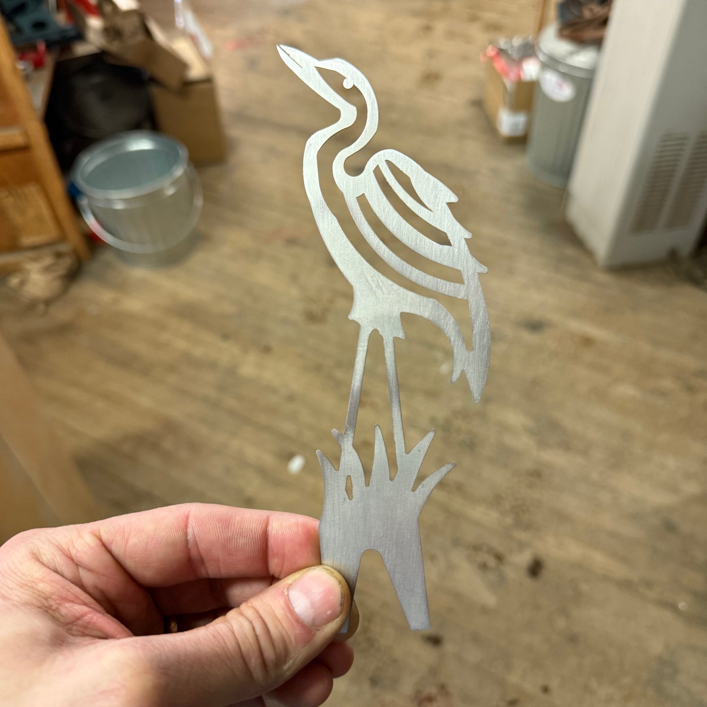 Stainless Steel Egret Ornamental Topper for Decor, Cakes, Plants (EGRET)