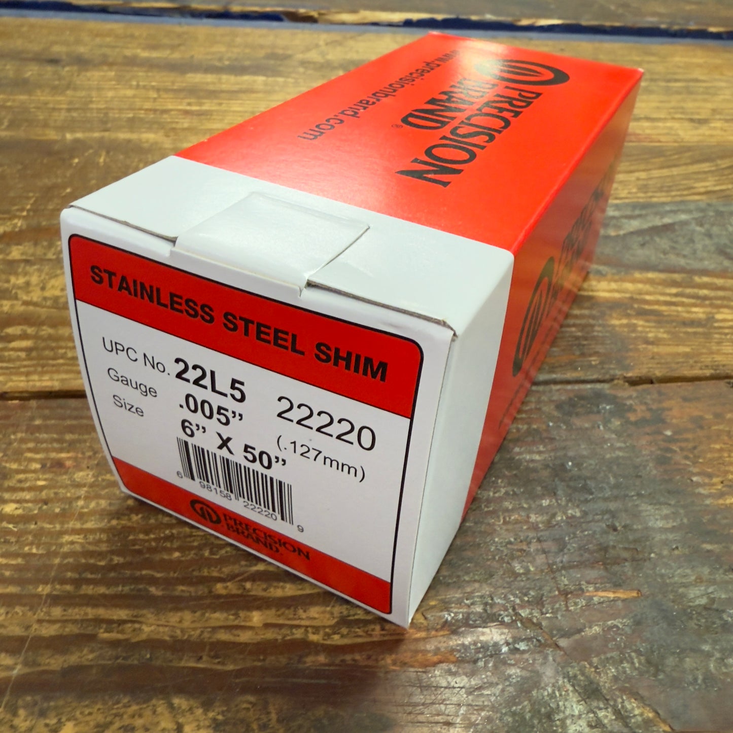 Precision Brand 0.005" Stainless Steel Shim Stock 6" x 50" Roll (22L5)