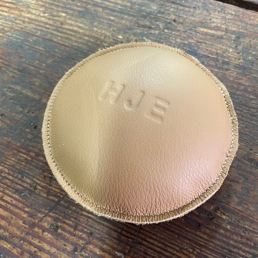 4" HJE Shot Filled Leather (Map) Paper Weight (150-LW-HJE)
