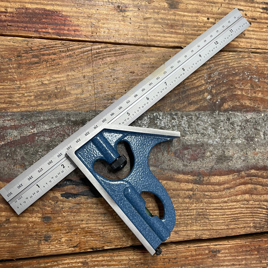 PEC 2pc 12" E/M Combination Square (32nds/0.5mm & 64ths/1mm) w/ Blem Rule (7131-E/M)