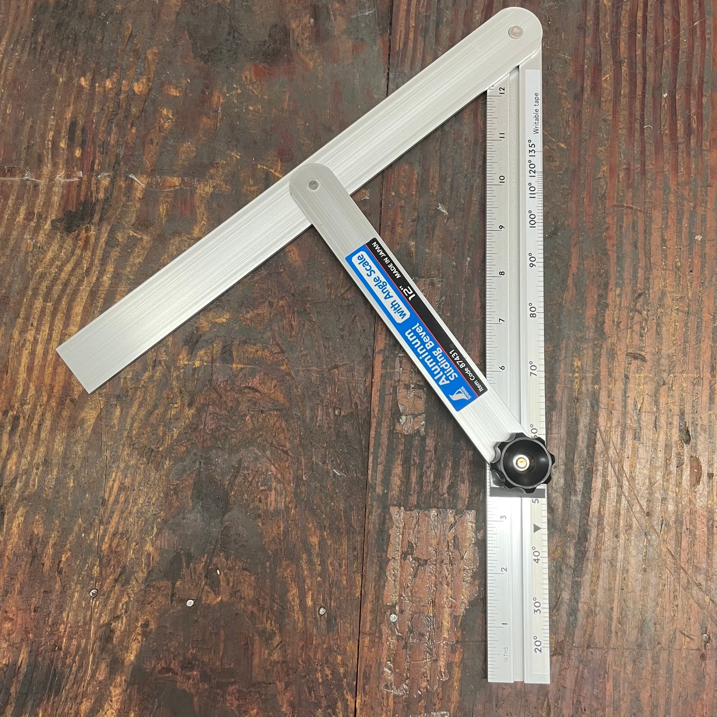 Shinwa Aluminum 12" Sliding Bevel w/ Angle Scale (87431)