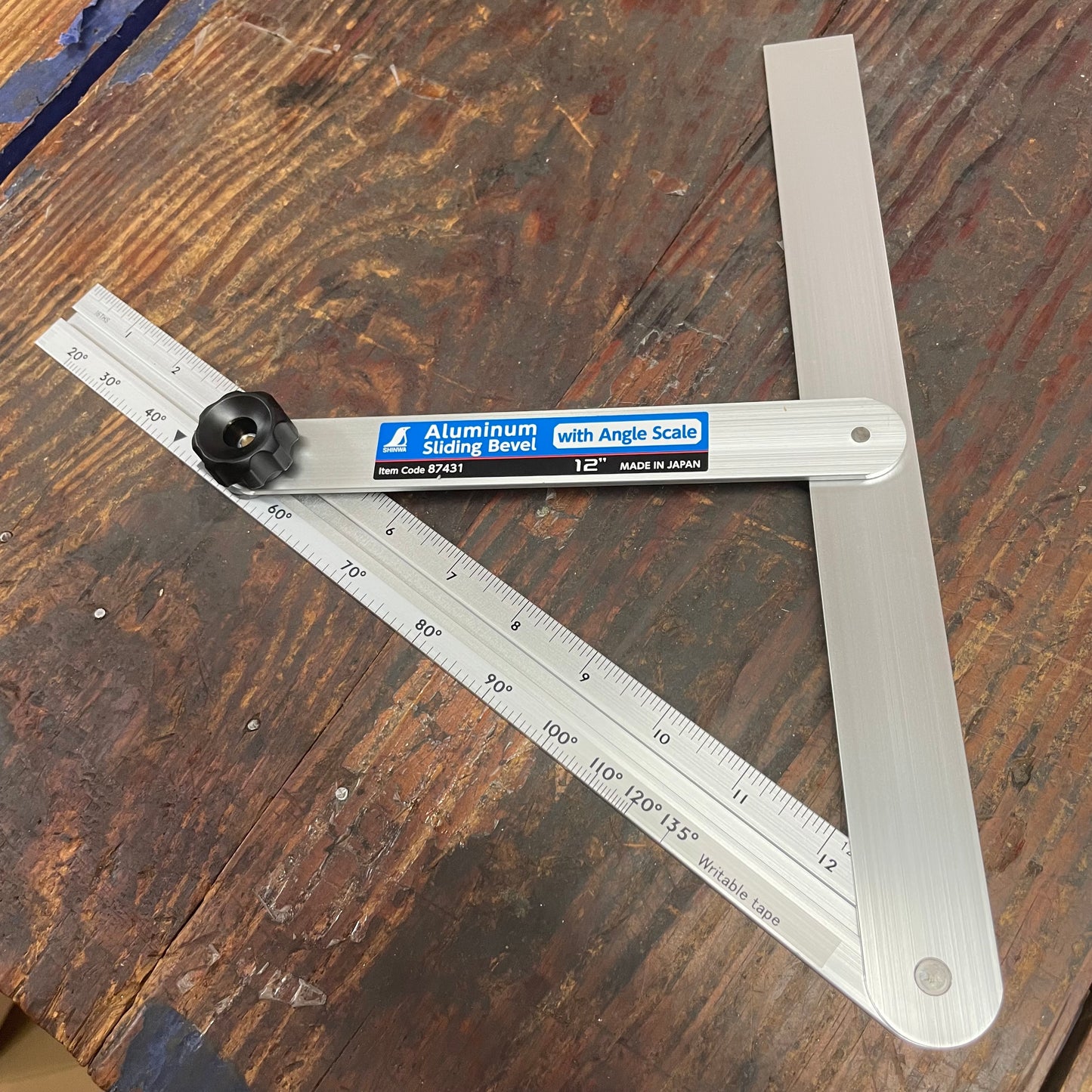 Shinwa Aluminum 12" Sliding Bevel w/ Angle Scale (87431)