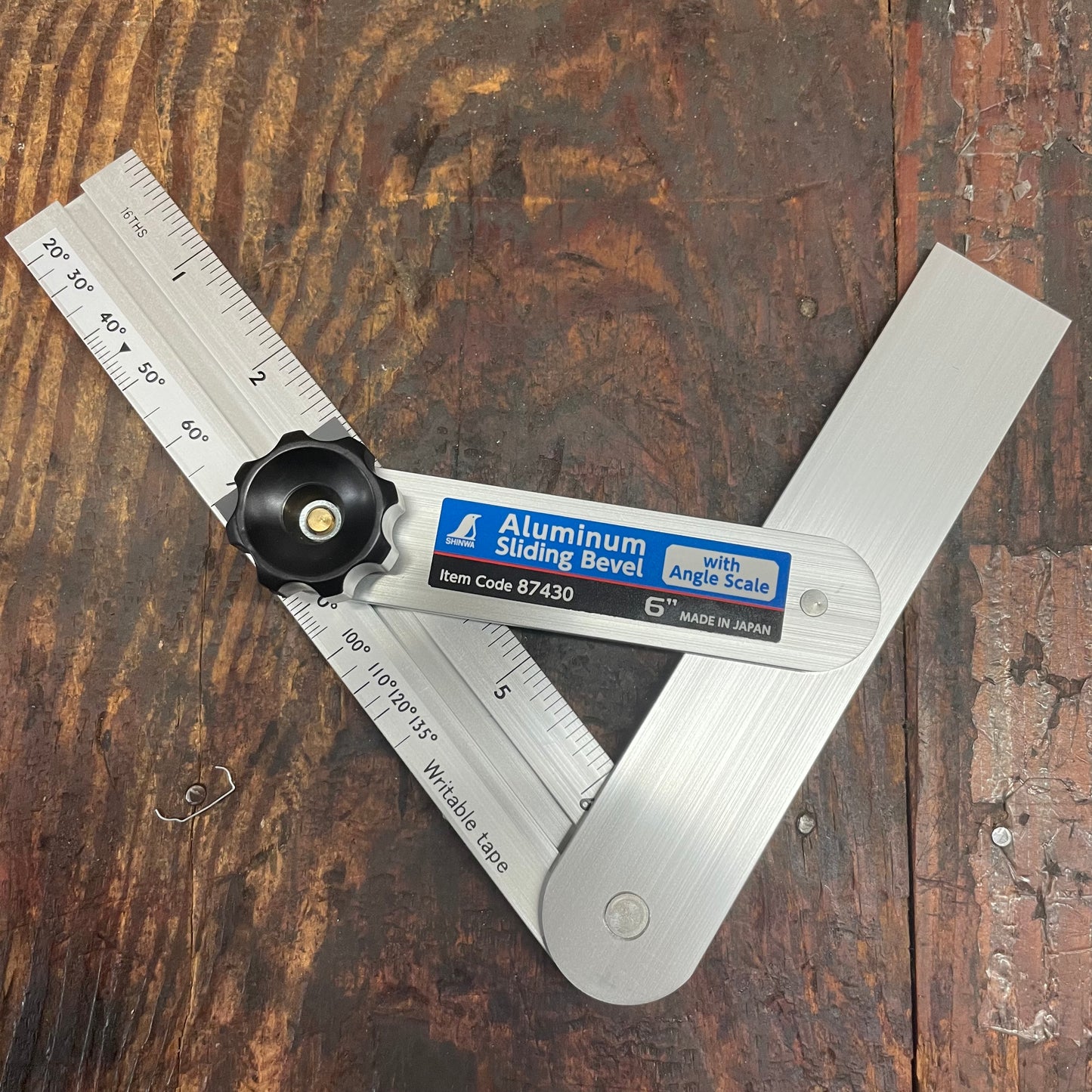 Shinwa Aluminum 6" Sliding Bevel w/ Angle Scale (87430)