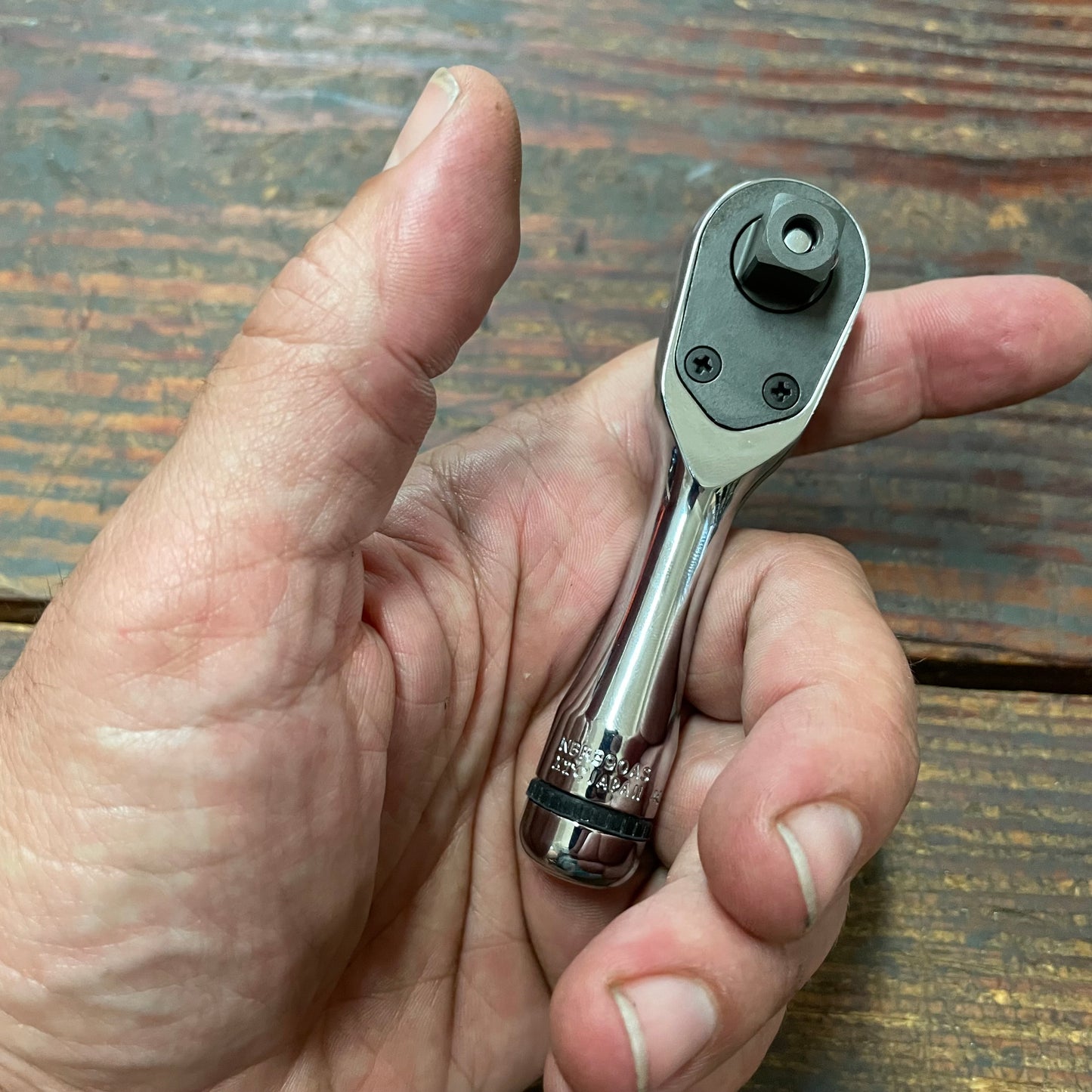 Nepros 3/8" Dr. Stubby Handle Ratchet 90 Teeth (NBR390AS)
