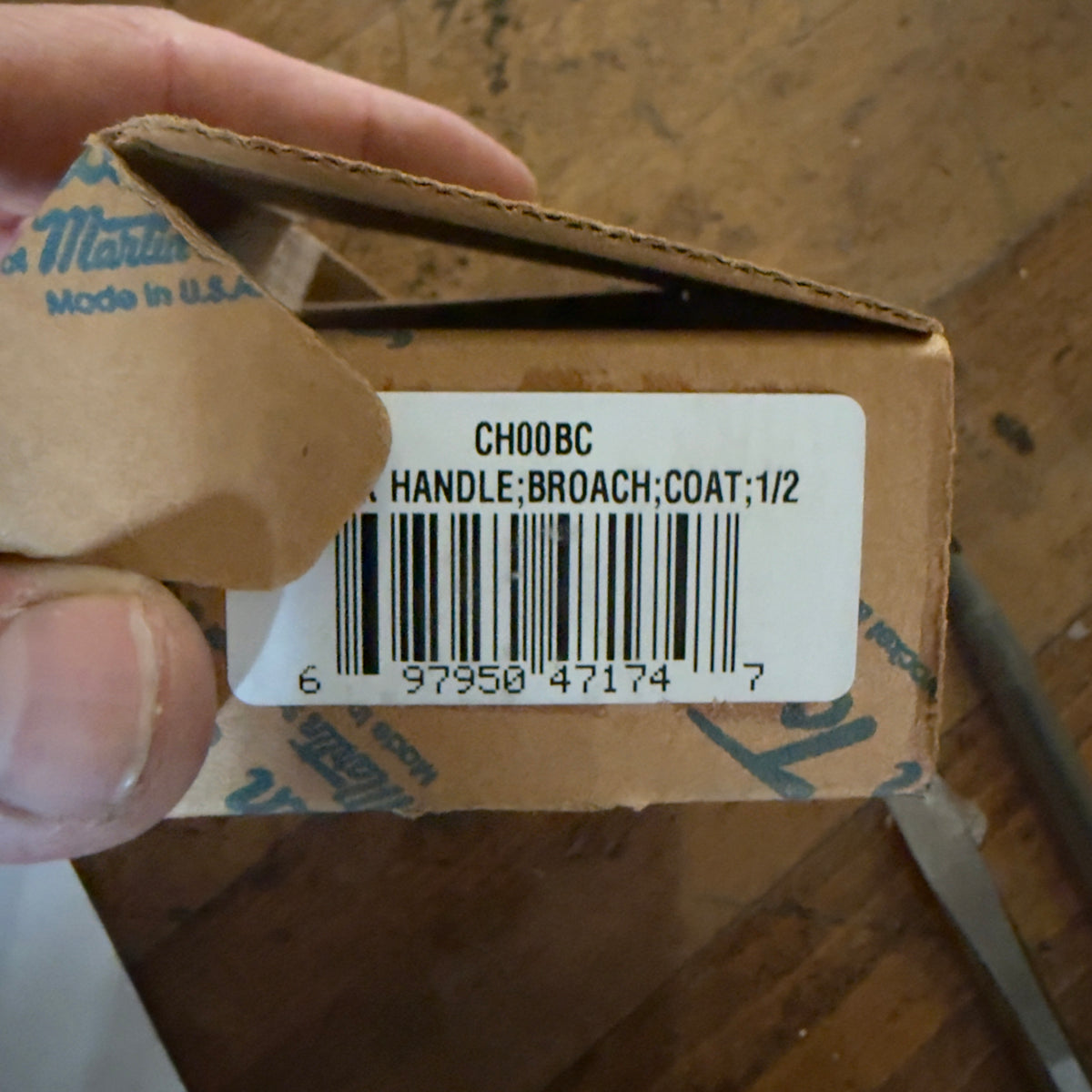 Martin 1/2" Squared Broached Crank Handle 2-5/8" OAL - Blk Powder Coat (CH00BC)
