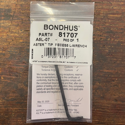 Bondhus 7/32 Aster Recess L-Wrench (81707)