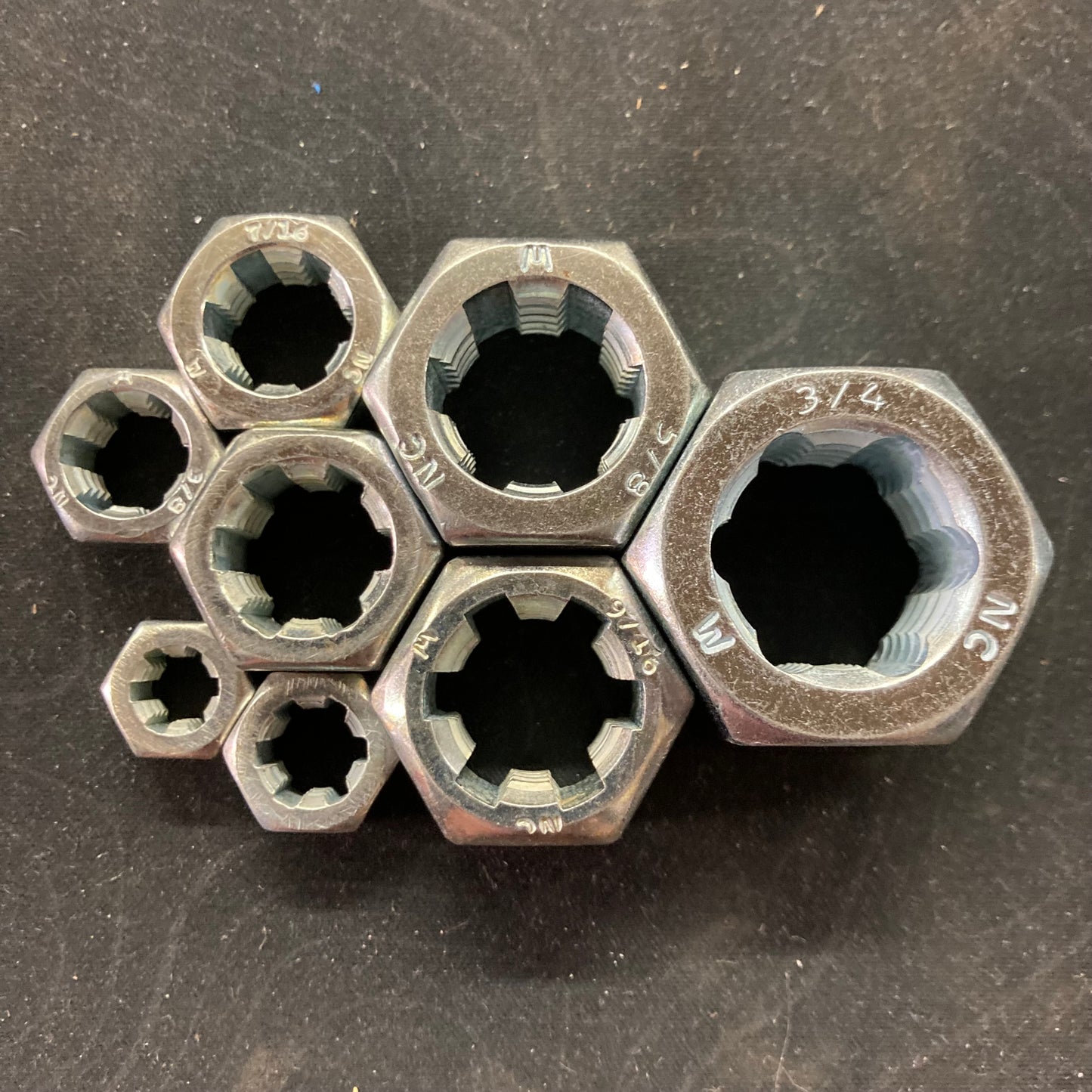 Jawco 8-Piece Left-Hand NC Coarse Rethreading Die Set, 1/4"–3/4" (LC8)