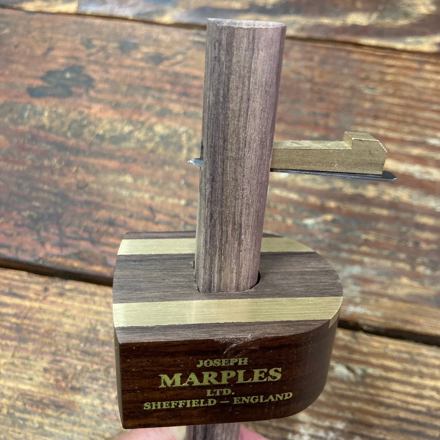 Joseph Marples Marking Gauge Solid Rosewood Half-Round Head with Brass Wear Strips (105867)