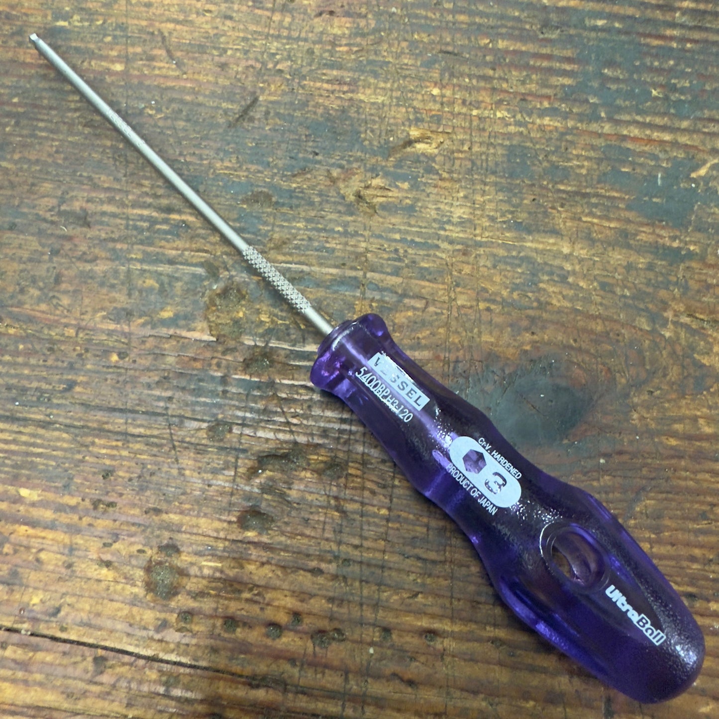 Vessel UltraBall Hex H3 x 120mm Power Grip Screwdriver (B5400BPH3120)