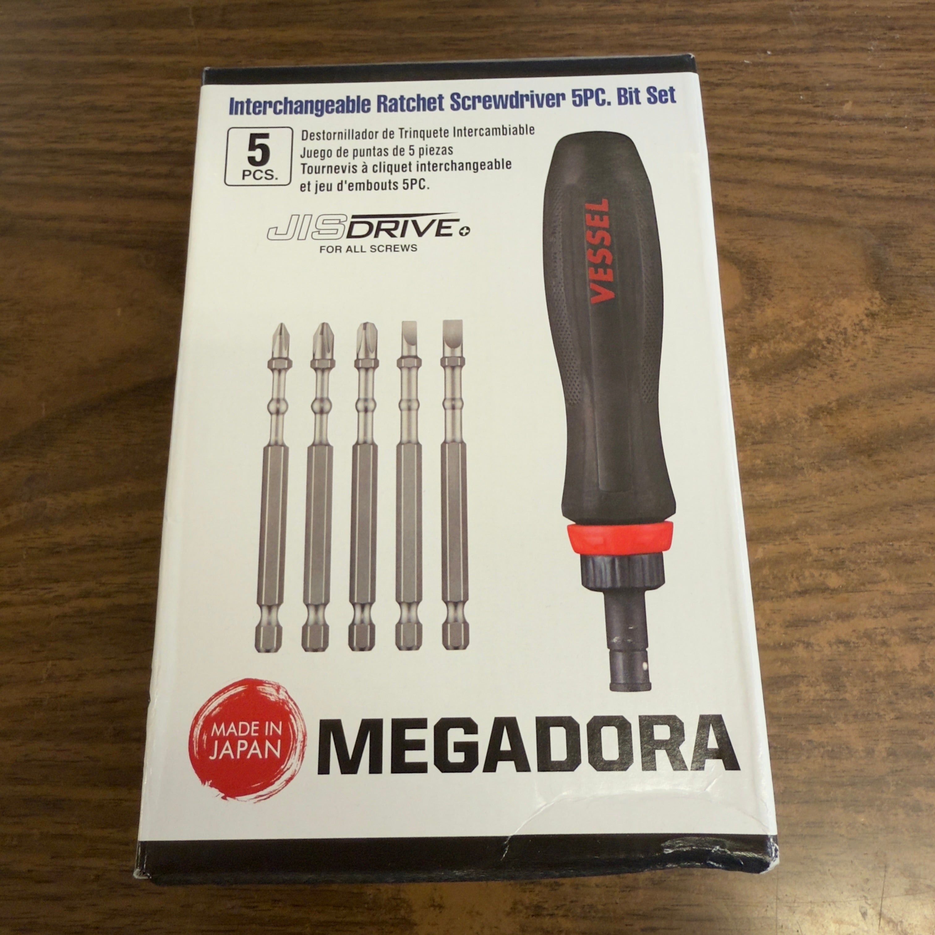 メンテナンス VESSEL Vessel MEGADORA 5pc Interchangeable Ratcheting Screwdriver w